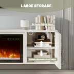 Meuble TV mural en MDF de 67 pouces avec cheminée électrique de 36 pouces