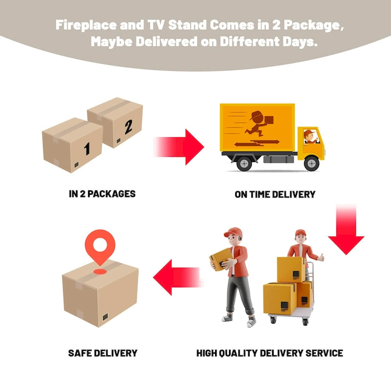 Meuble TV mural en MDF de 67 pouces avec cheminée électrique de 36 pouces