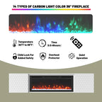 Meuble TV mural en MDF de 67 pouces avec cheminée électrique de 36 pouces