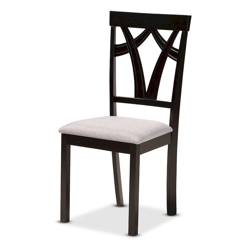 Ensemble de salle à manger Luise moderne et contemporain 5 pièces en bois - Gris/Brun foncé