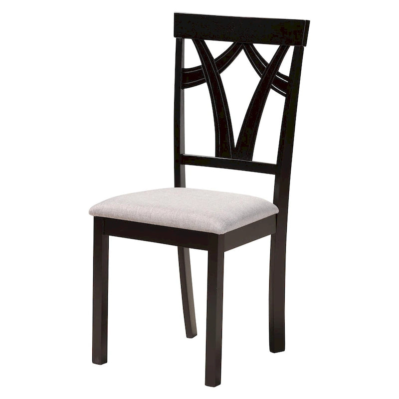 Ensemble de salle à manger Luise moderne et contemporain 5 pièces en bois - Gris/Brun foncé