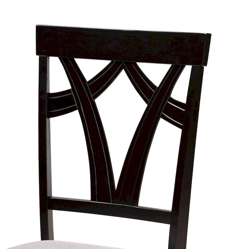 Ensemble de salle à manger Luise moderne et contemporain 5 pièces en bois - Gris/Brun foncé