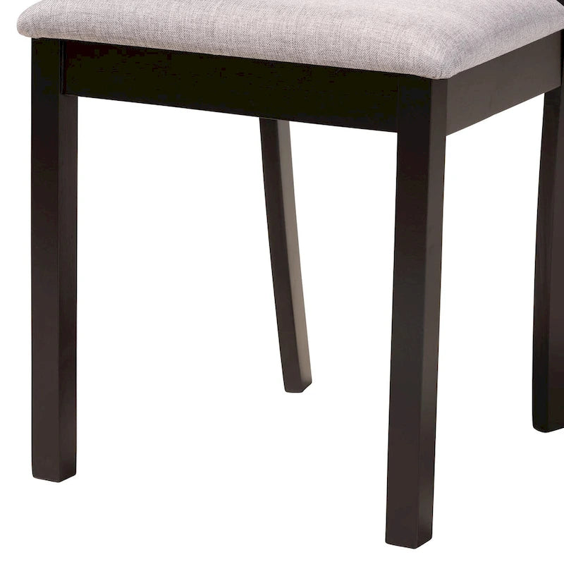 Ensemble de salle à manger Luise moderne et contemporain 5 pièces en bois - Gris/Brun foncé