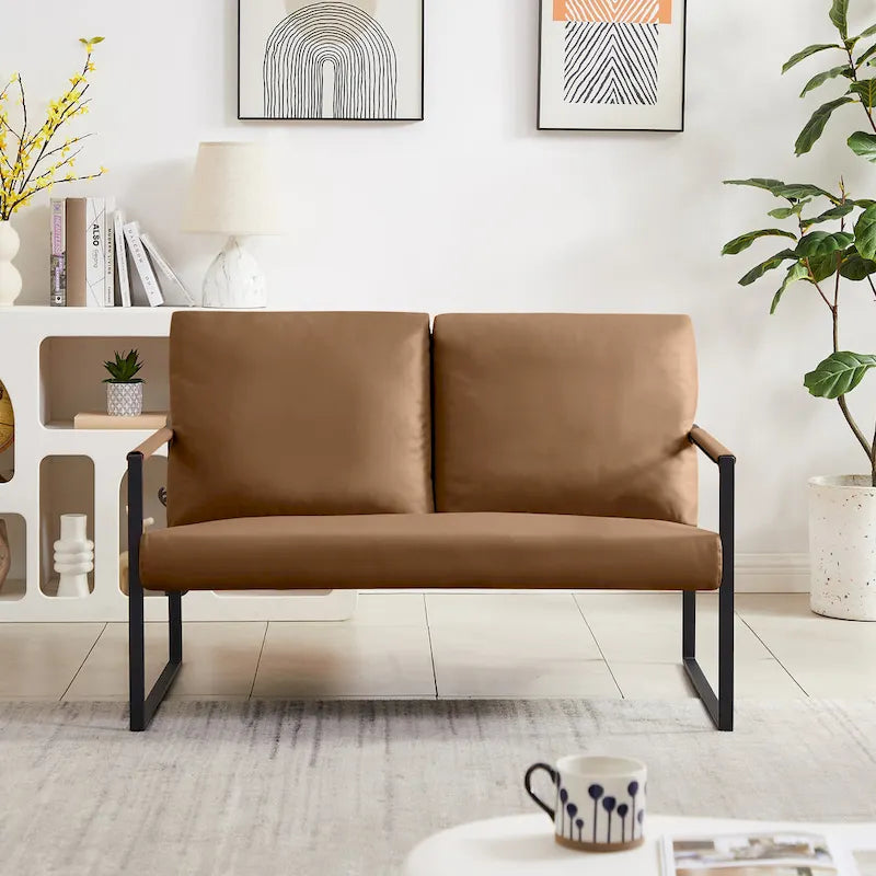 Fauteuil d'appoint avec dossier et assise rembourrés extra épais, canapé