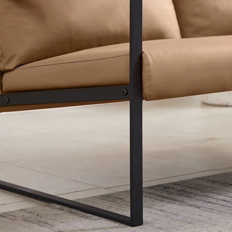 Fauteuil d'appoint avec dossier et assise rembourrés extra épais, canapé