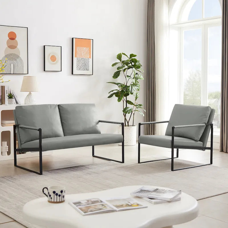 Fauteuil d'appoint avec dossier et assise rembourrés extra épais, canapé