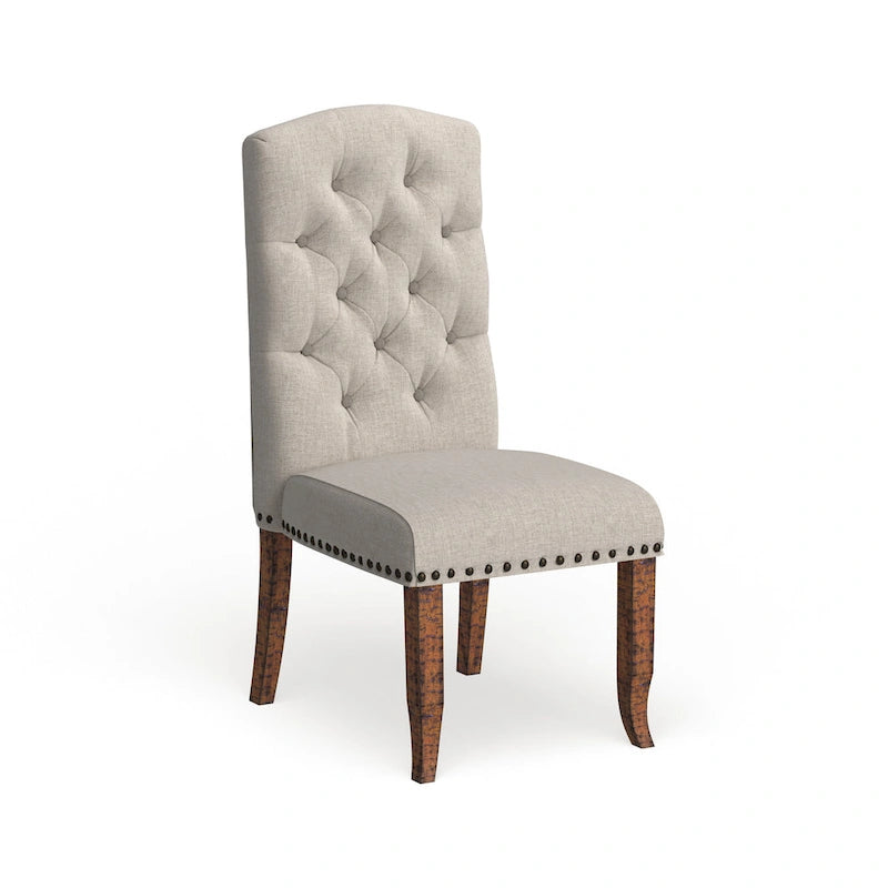 Chaises de salle à manger Cordova Farmhouse en tissu capitonné (ensemble de 2) par Furniture of America