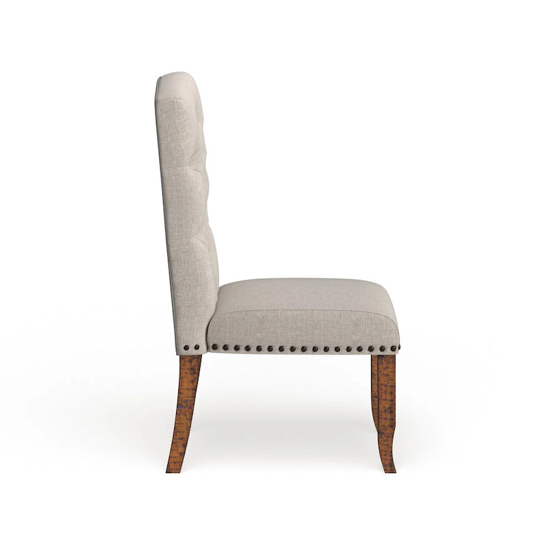 Chaises de salle à manger Cordova Farmhouse en tissu capitonné (ensemble de 2) par Furniture of America