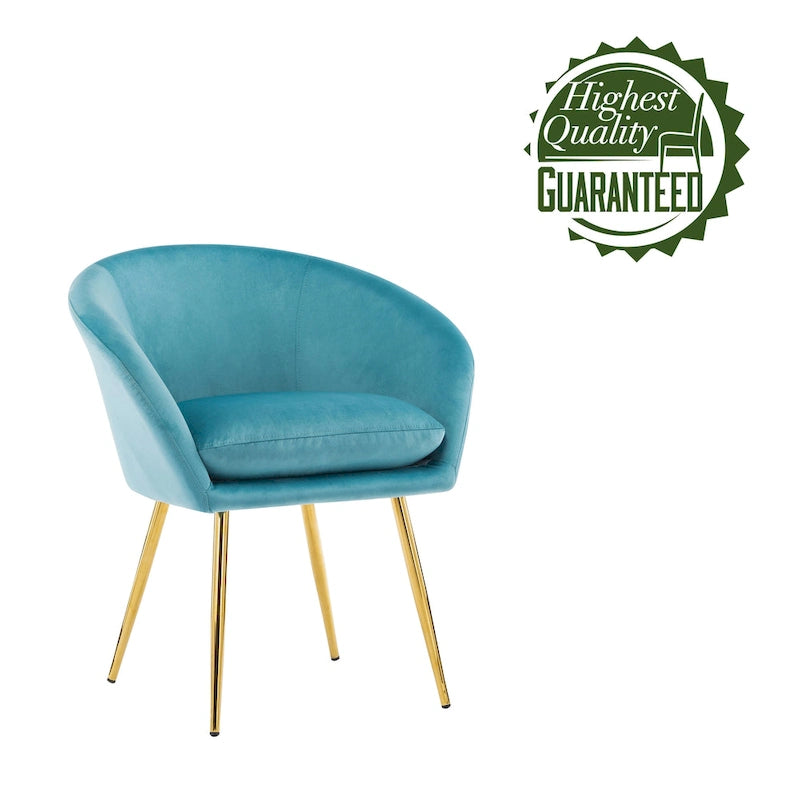 Chaises de salle à manger Porthos Home Lakia, revêtement en velours, pieds en métal doré