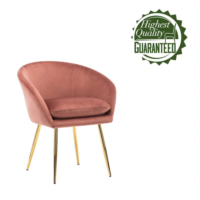 Chaises de salle à manger Porthos Home Lakia, revêtement en velours, pieds en métal doré