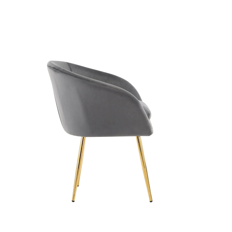 Chaises de salle à manger Porthos Home Lakia, revêtement en velours, pieds en métal doré