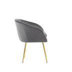 Chaises de salle à manger Porthos Home Lakia, revêtement en velours, pieds en métal doré