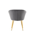 Chaises de salle à manger Porthos Home Lakia, revêtement en velours, pieds en métal doré