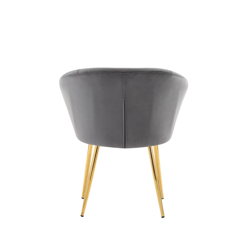 Chaises de salle à manger Porthos Home Lakia, revêtement en velours, pieds en métal doré
