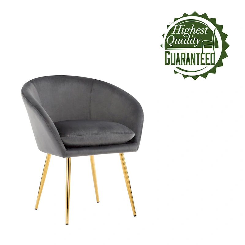 Chaises de salle à manger Porthos Home Lakia, revêtement en velours, pieds en métal doré