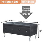 Banc ottoman de rangement de luxe, ottoman à couvercle rabattable recouvert de PU