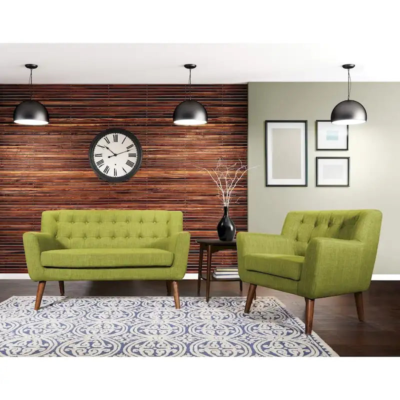 Canapé deux places Carson Carrington Balestrand style milieu du siècle, dossier capitonné, en tissu - Non disponible