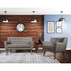 Canapé deux places Carson Carrington Balestrand style milieu du siècle, dossier capitonné, en tissu - Non disponible