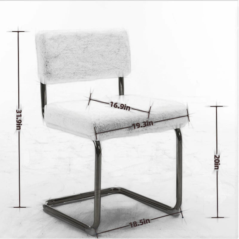 Chaises de salle à manger modernes avec piètement en métal doré, chaises de cuisine d'appoint sans accoudoirs avec capitonnage à canaux, lot de 2