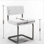 Chaises de salle à manger modernes avec piètement en métal doré, chaises de cuisine d'appoint sans accoudoirs avec capitonnage à canaux, lot de 2