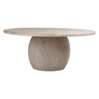 Sophia 72 Round Reclaimed Pine Modern Dining Table with Ball Pedestal Base