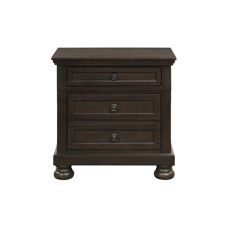 Ensemble de chambre à coucher moderne Brandie 6 pièces gris-brun avec plateforme et rangement