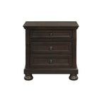 Ensemble de chambre à coucher moderne Brandie 6 pièces gris-brun avec plateforme et rangement