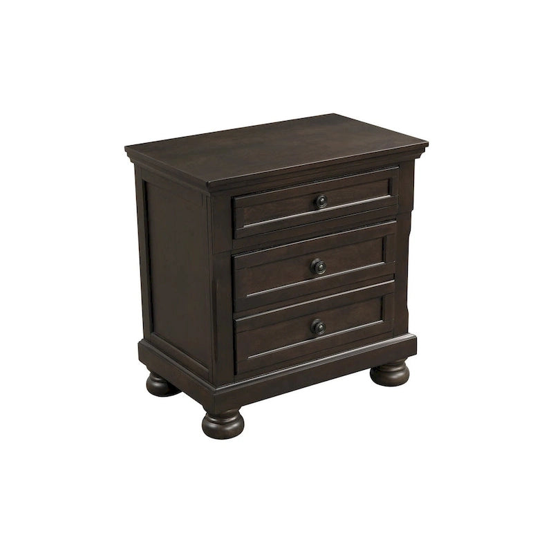 Ensemble de chambre à coucher moderne Brandie 6 pièces gris-brun avec plateforme et rangement