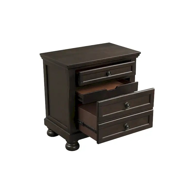 Ensemble de chambre à coucher moderne Brandie 6 pièces gris-brun avec plateforme et rangement