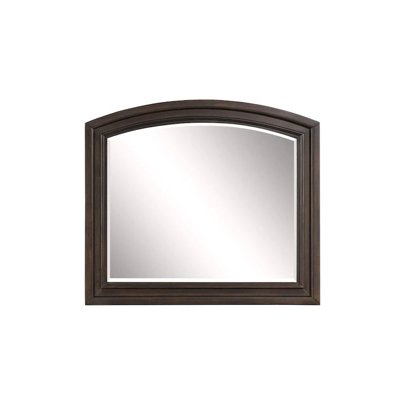 Ensemble de chambre à coucher moderne Brandie 6 pièces gris-brun avec plateforme et rangement