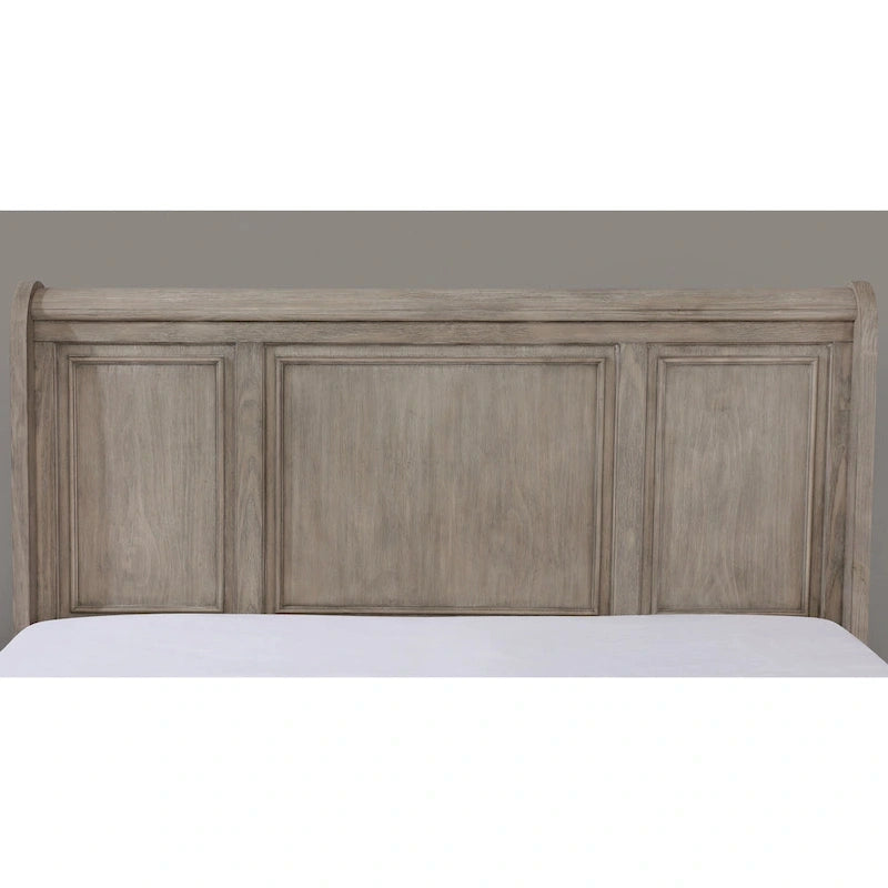 Ensemble lit traîneau et commode de rangement Nahkohe en bois gris transitionnel, 2 pièces, par Furniture of America
