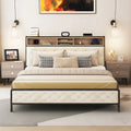 Moasis Upholstered Storage Headboard Platform Bed Frame