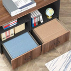 Bureau de direction en L de grande taille (63 pouces) avec armoire de rangement pour dossiers suspendus