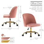 Chaises de bureau sans accoudoirs en velours Louie de Porthos Home