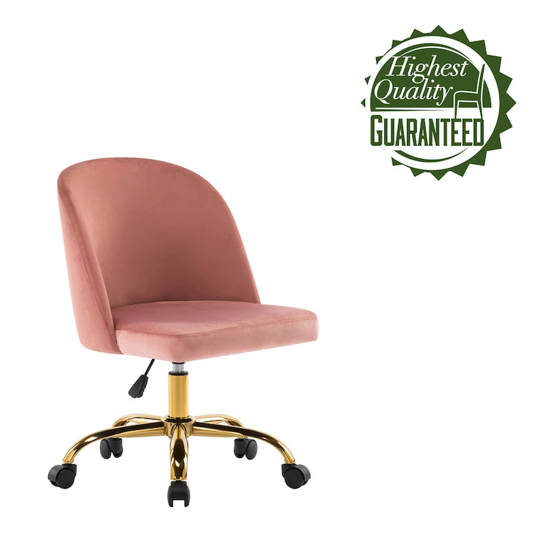 Chaises de bureau sans accoudoirs en velours Louie de Porthos Home