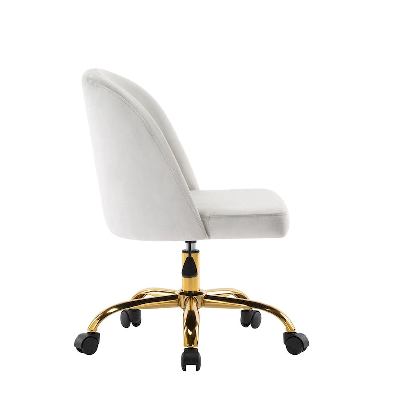 Chaises de bureau sans accoudoirs en velours Louie de Porthos Home