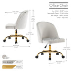 Chaises de bureau sans accoudoirs en velours Louie de Porthos Home