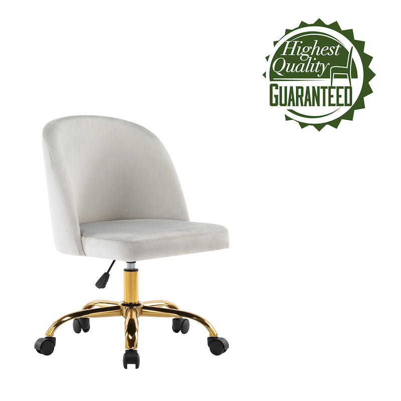 Chaises de bureau sans accoudoirs en velours Louie de Porthos Home