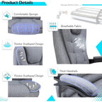 Chaise de bureau ergonomique AECOJOY avec fonctions de massage vibrant et chauffant à 7 points