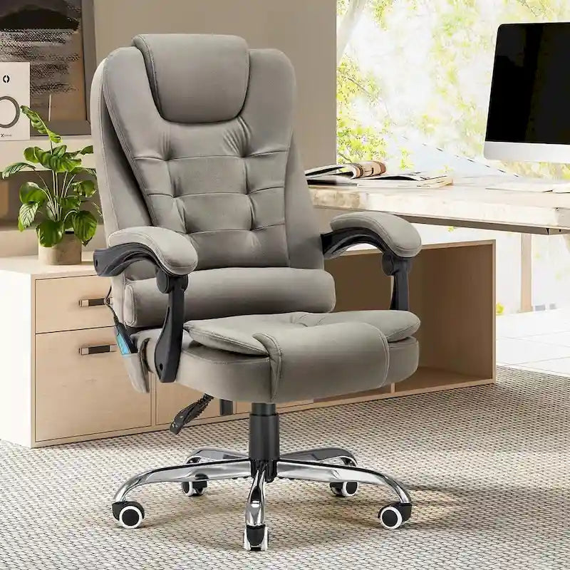Chaise de bureau ergonomique AECOJOY avec fonctions de massage vibrant et chauffant à 7 points