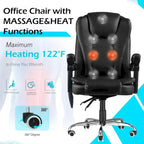 Chaise de bureau ergonomique AECOJOY avec fonctions de massage vibrant et chauffant à 7 points