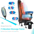 Chaise de bureau ergonomique AECOJOY avec fonctions de massage vibrant et chauffant à 7 points
