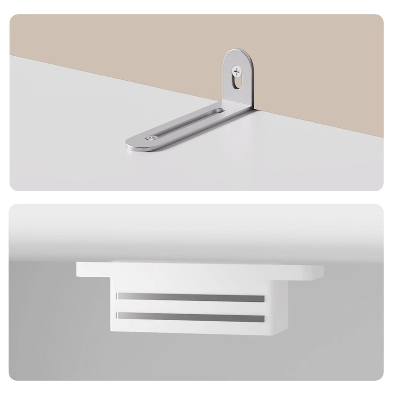 Armoire de cuisine autoportante blanche de 66,5 pouces de haut avec tiroirs coulissants en métal et système de fermeture à clapet