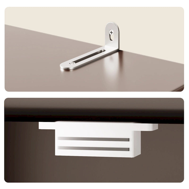 Armoire de cuisine autoportante blanche de 66,5 pouces de haut avec tiroirs coulissants en métal et système de fermeture à clapet