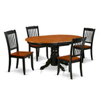 Ensemble de salle à manger East West Furniture : table ovale et chaises de cuisine, 42 x 60 pouces, noir et cerisier (nombre de pièces au choix)