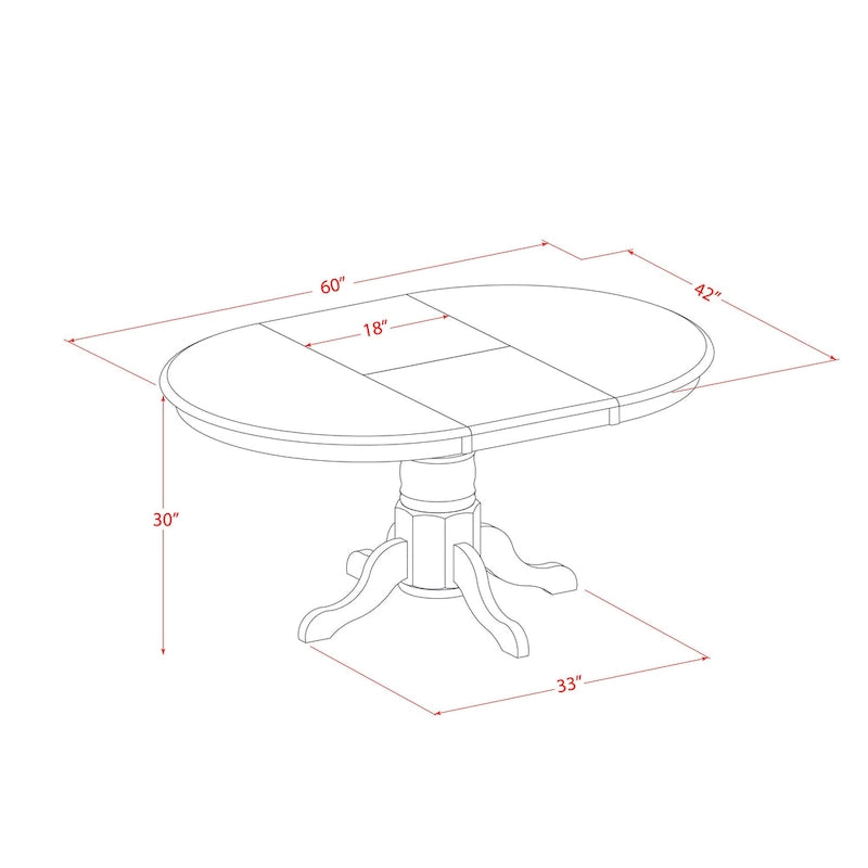 Ensemble de salle à manger East West Furniture : table ovale et chaises de cuisine, 42 x 60 pouces, noir et cerisier (nombre de pièces au choix)
