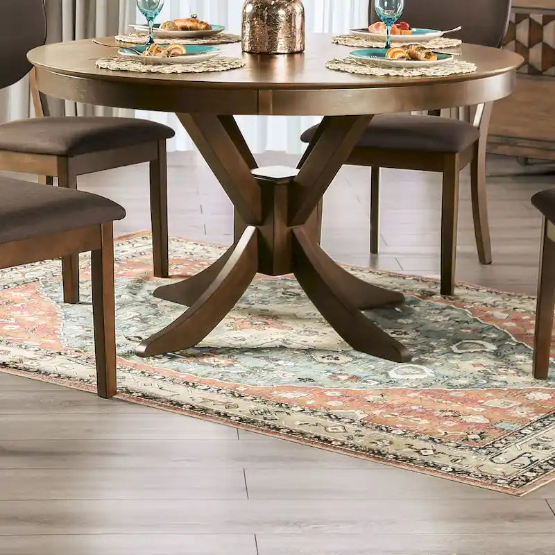 Furniture of America Oskam I Traditional Walnut 53-inch Dining Table