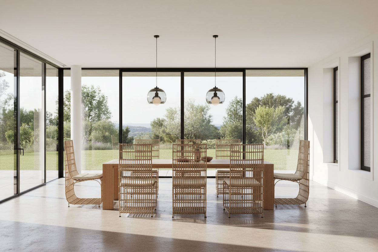 Rattan Wrapped Iron Dining Chair by East at Main