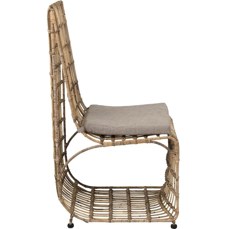 Rattan Wrapped Iron Dining Chair by East at Main