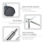 Fauteuil de bureau pivotant Porthos Home Tana, tissu Teddy, pieds chromés dorés